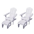 W Home 42 in. Adirondack Chair with Ottoman, White SW1912WT-CH2OT2
